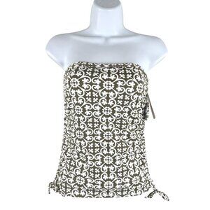Tommy Bahama Tankini Swim Top Womens XS Strapless Printed Ruched‎ NWT SW-1999